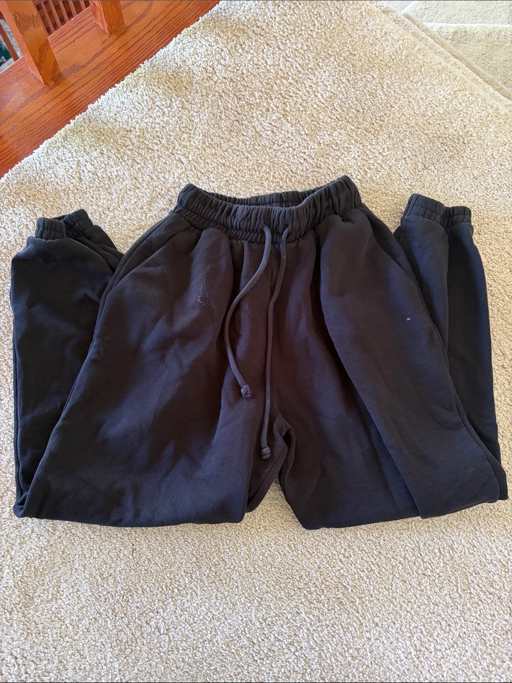 Zara Black Elastic Waist Joggers